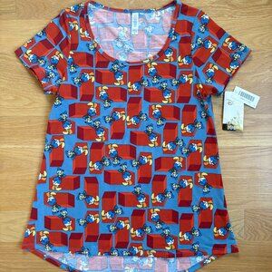 LuLaRoe x Disney Classic T — Donald Duck Print XS NWT Red/Blue Graphic Tee